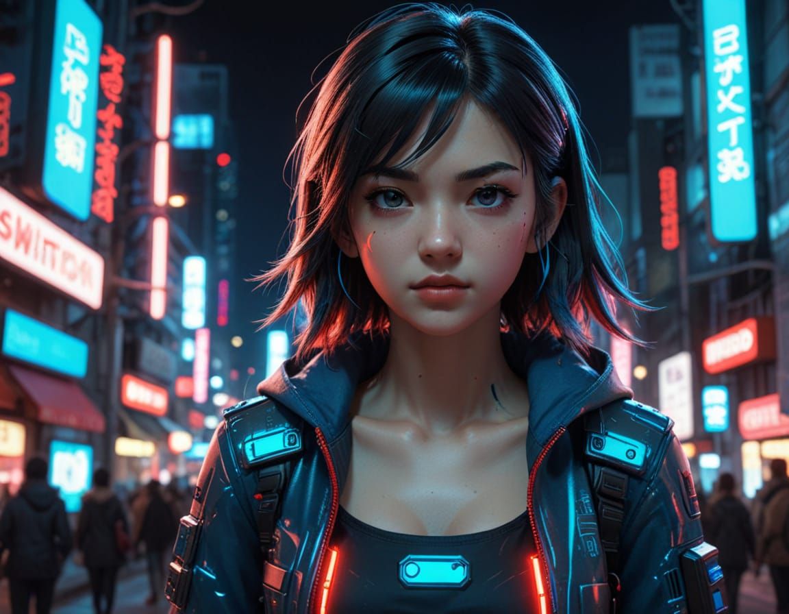 Nintendo Switch Girl in Manga Style