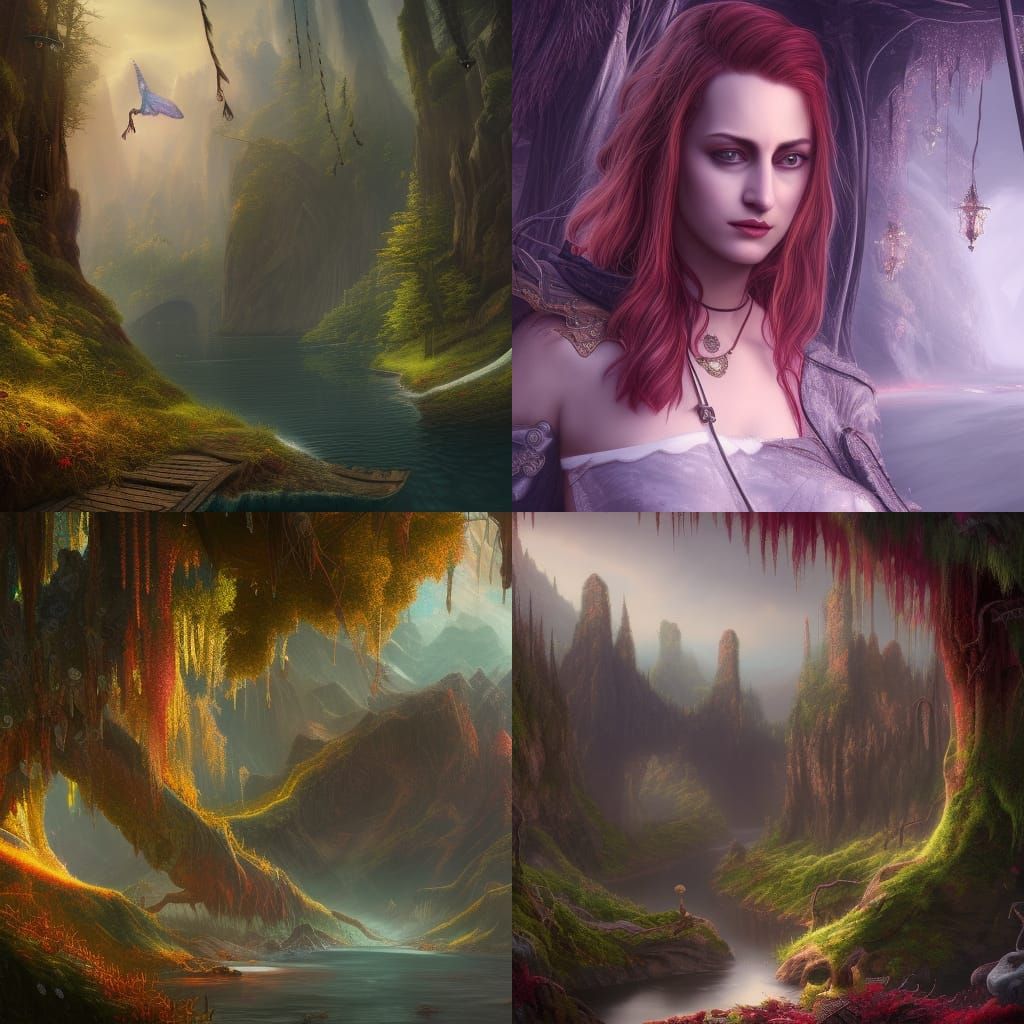 Fantastical Detailed Matte Painting in Deep Color