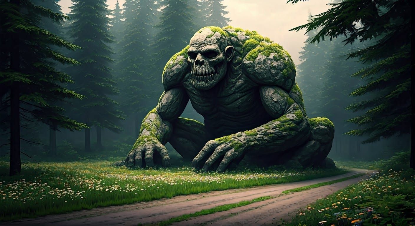 Fossilized Stone Troll in Fantasycore Style