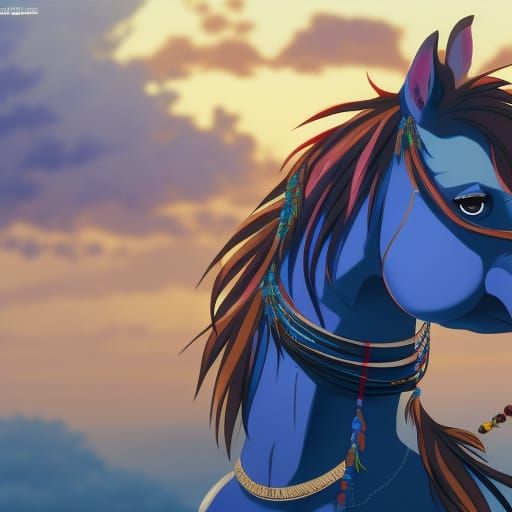 Blue Horse with Feathers, Anime Key Visual