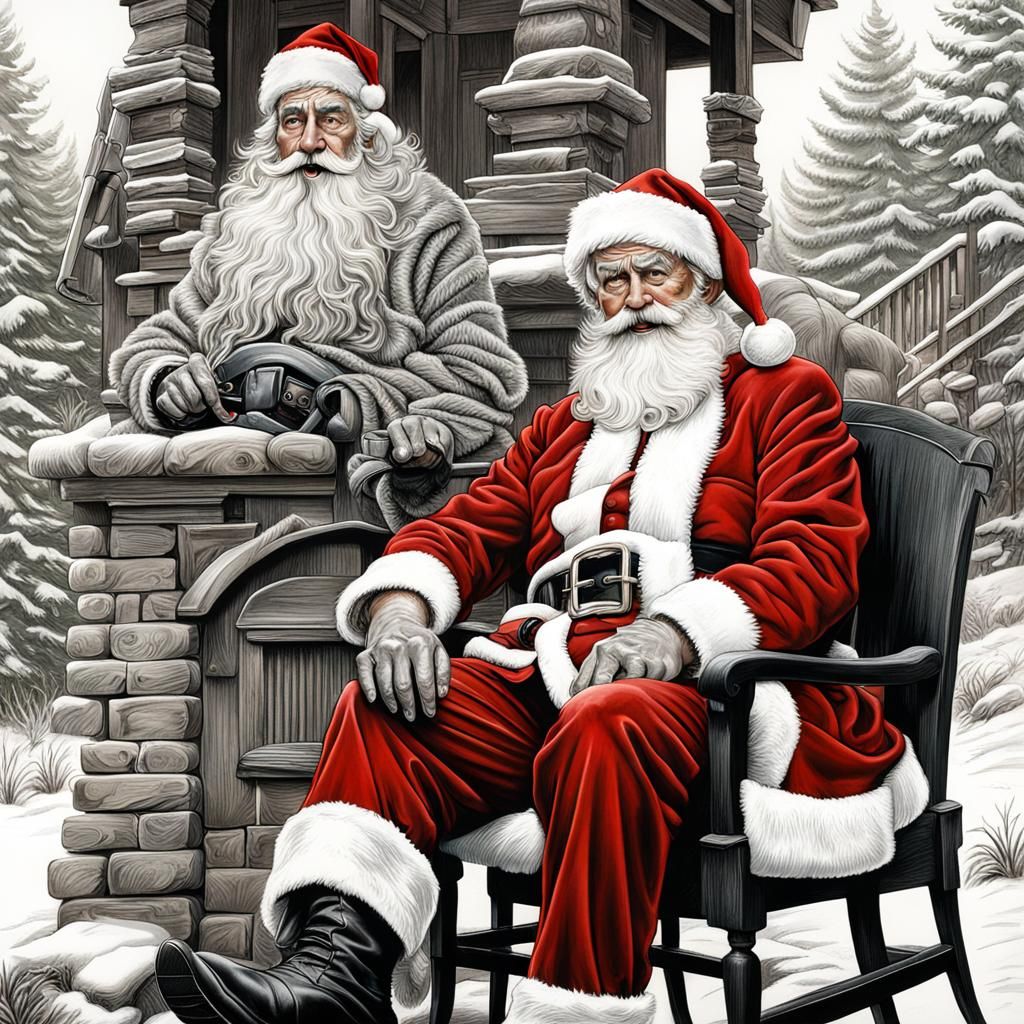Santa Claus Portrait in Classic Illustration Style