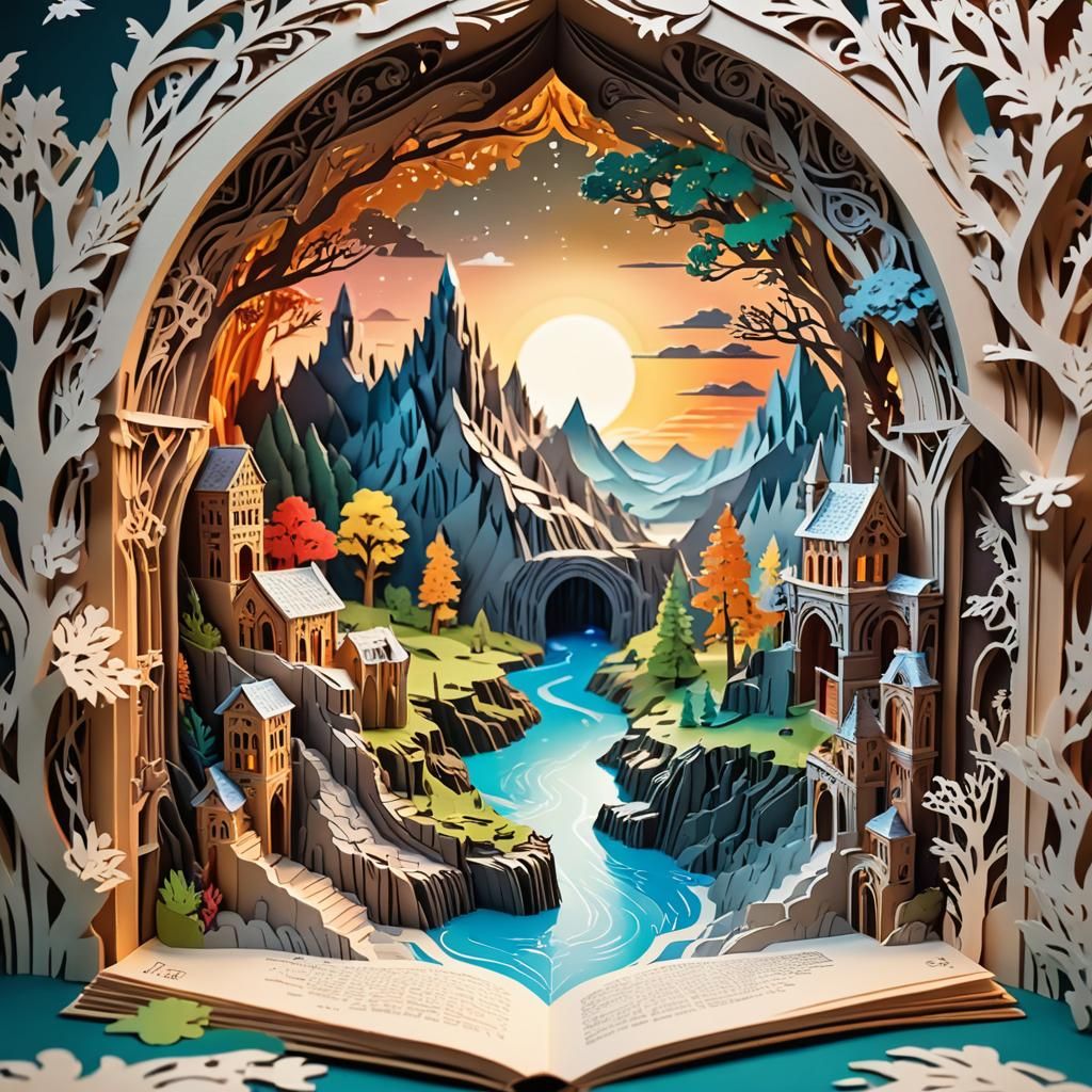 Kirigami Book Portal to Fantasy Dimensions