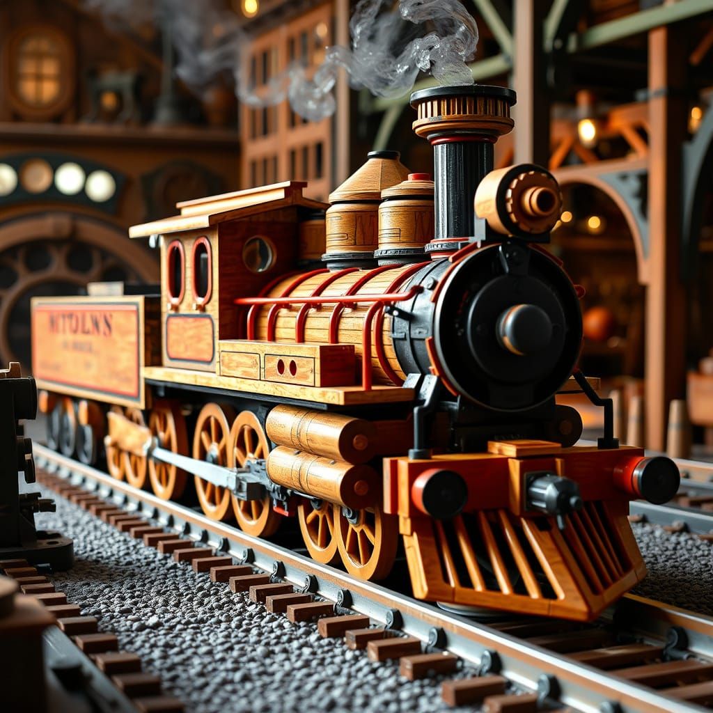 Steampunk Lincoln Log Locomotive Creation