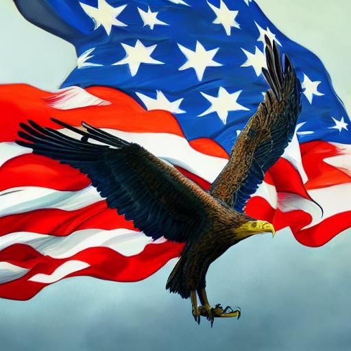 Majestic American Eagle on Globe, Hyperrealistic Concept Art