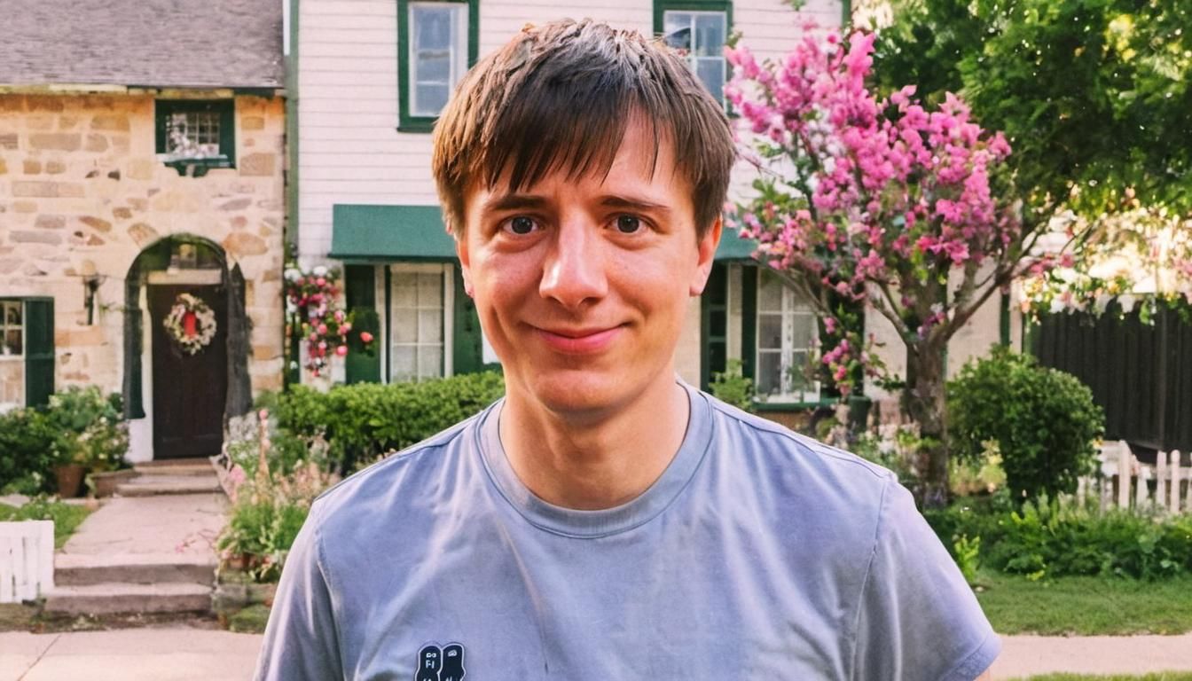 Impressionist Portrait of Smiling Person in Midwest Town