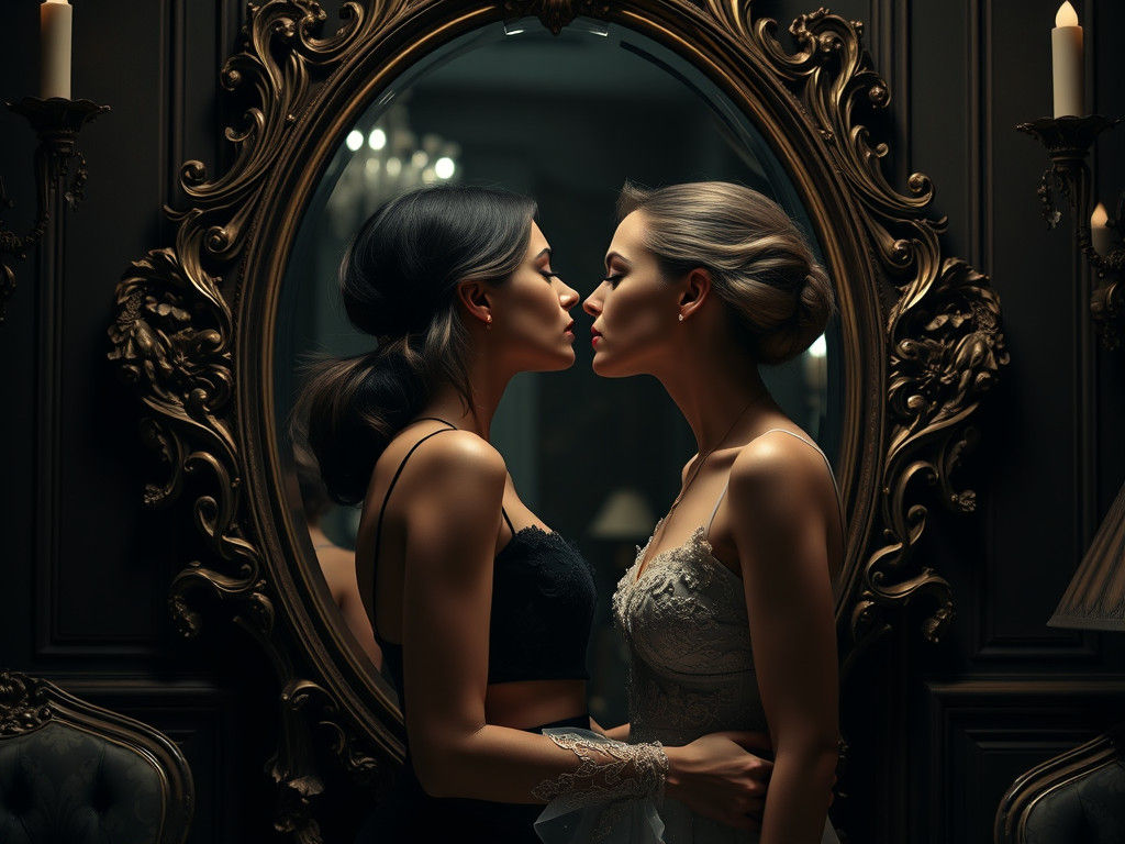 Kendall, Margot, Mirror, Kiss, Face