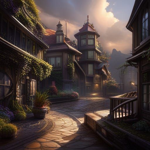 Glass House Eyes: Detailed Matte Painting