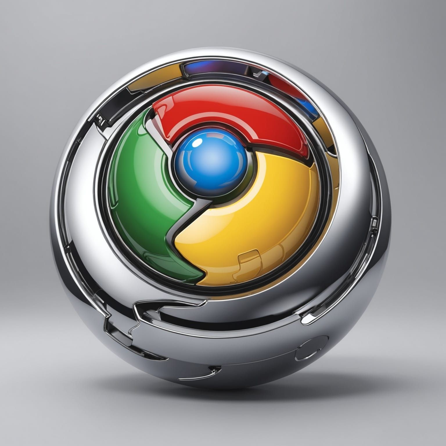Google Chrome Logo in 3D Anime Style