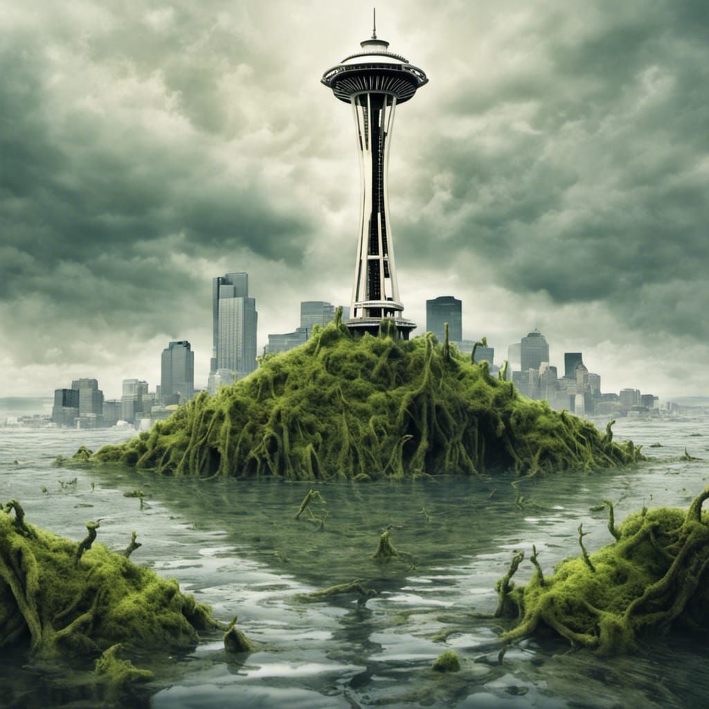 Post-Apocalyptic Underwater Space Needle in Seattle
