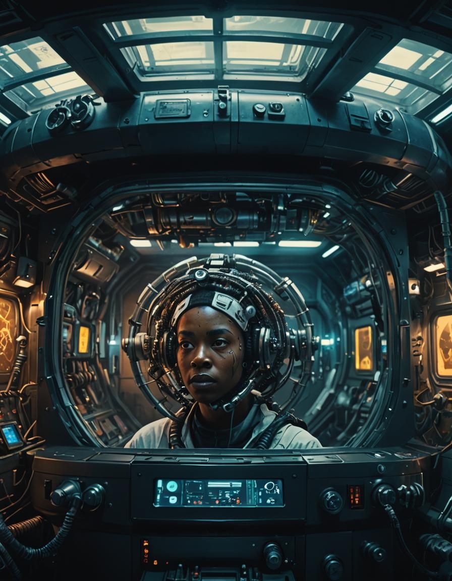 Biopunk Hyperbaric Chamber Study in Cyberpunk Style