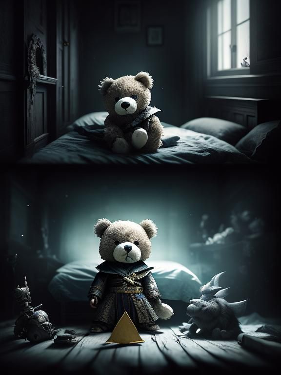 Chibi Teddy's Midnight Standoff: Protecting a Child