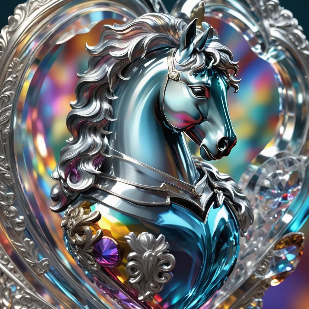 cabeza de caballo de cristal