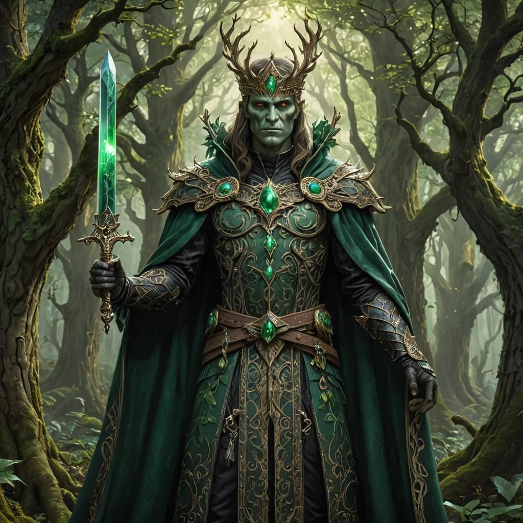 Oak King Emerald Sword Fantasy Art