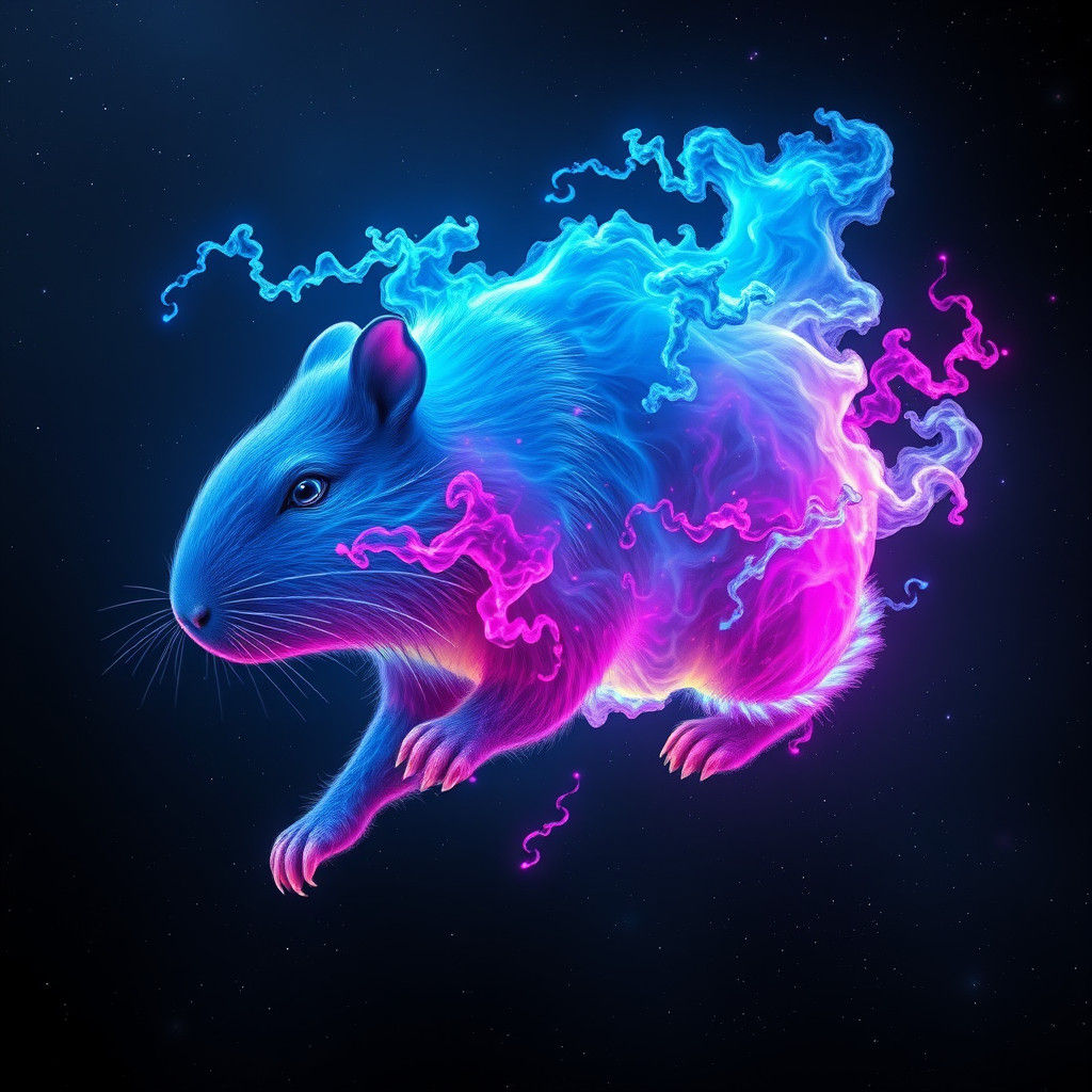 Psychedelic Capybara Nebula in 3D Anime Style