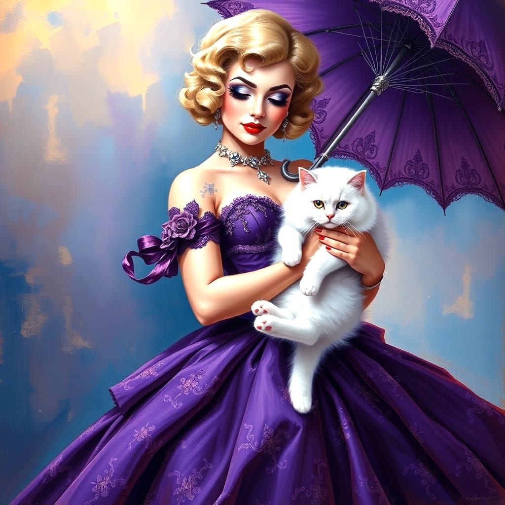 Glamorous Betty Boop-Inspired Goddess Adorns Elegant Violet ...