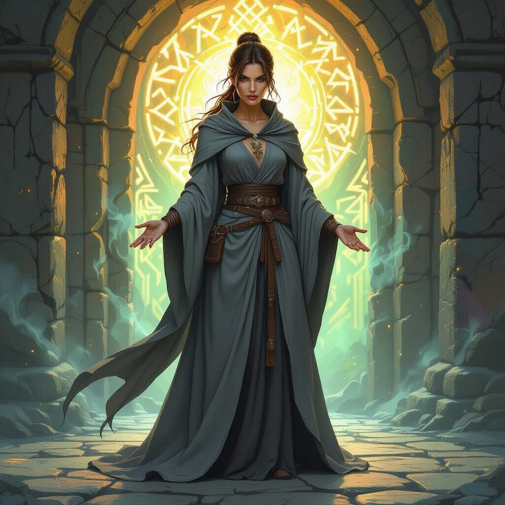 Mystical Sorceress in Dark Fantasy Style