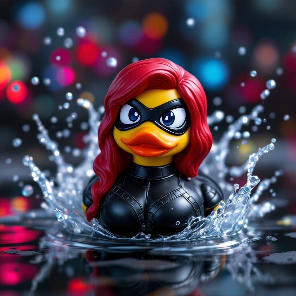 black widow rubber duck from Marvel