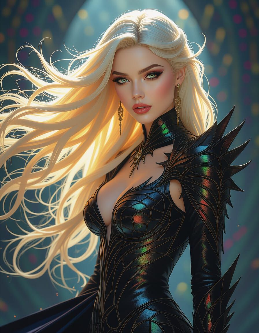 Regal Demon Supermodel with Iridescent Scales