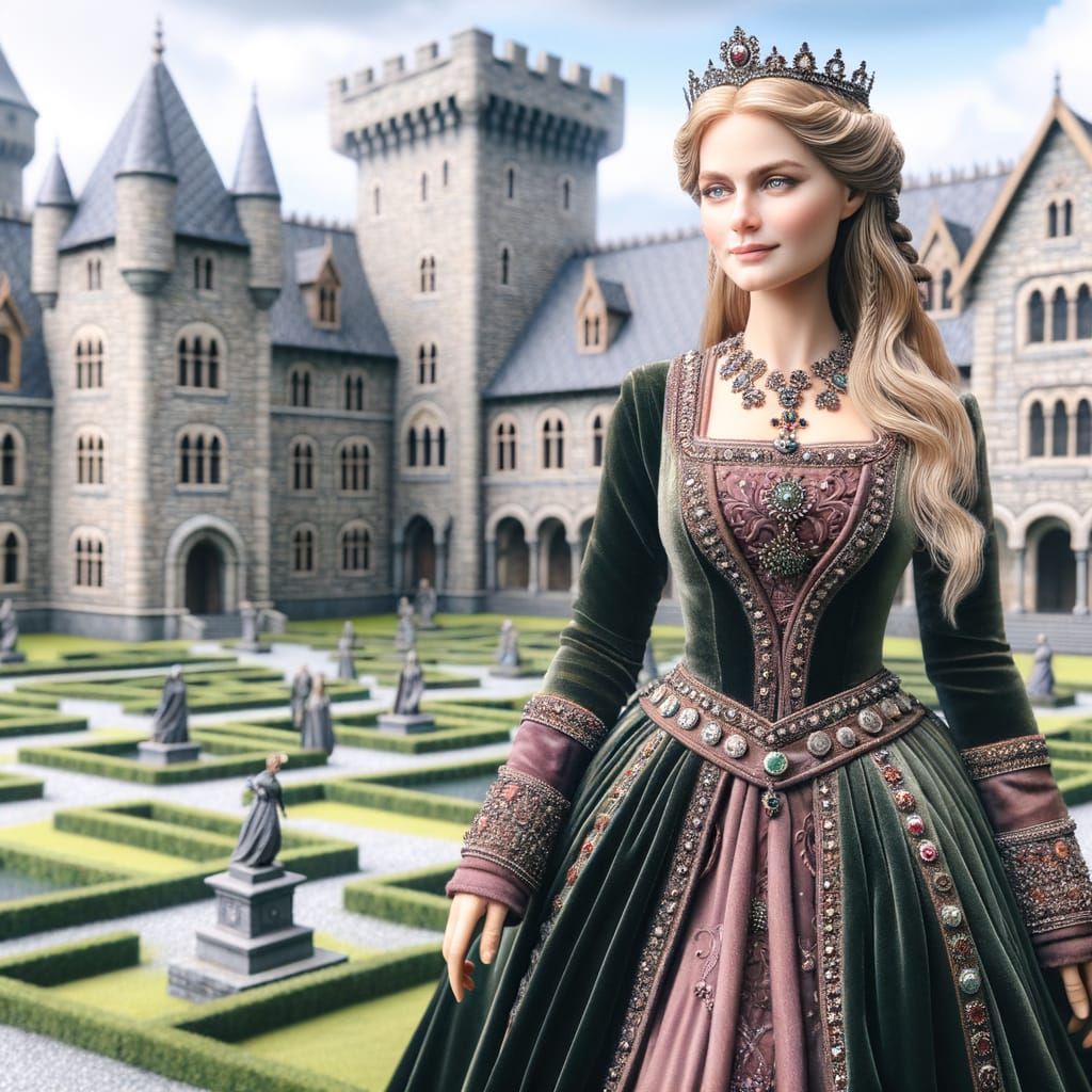 Medieval Norwegian Royal in Castle Courtyard