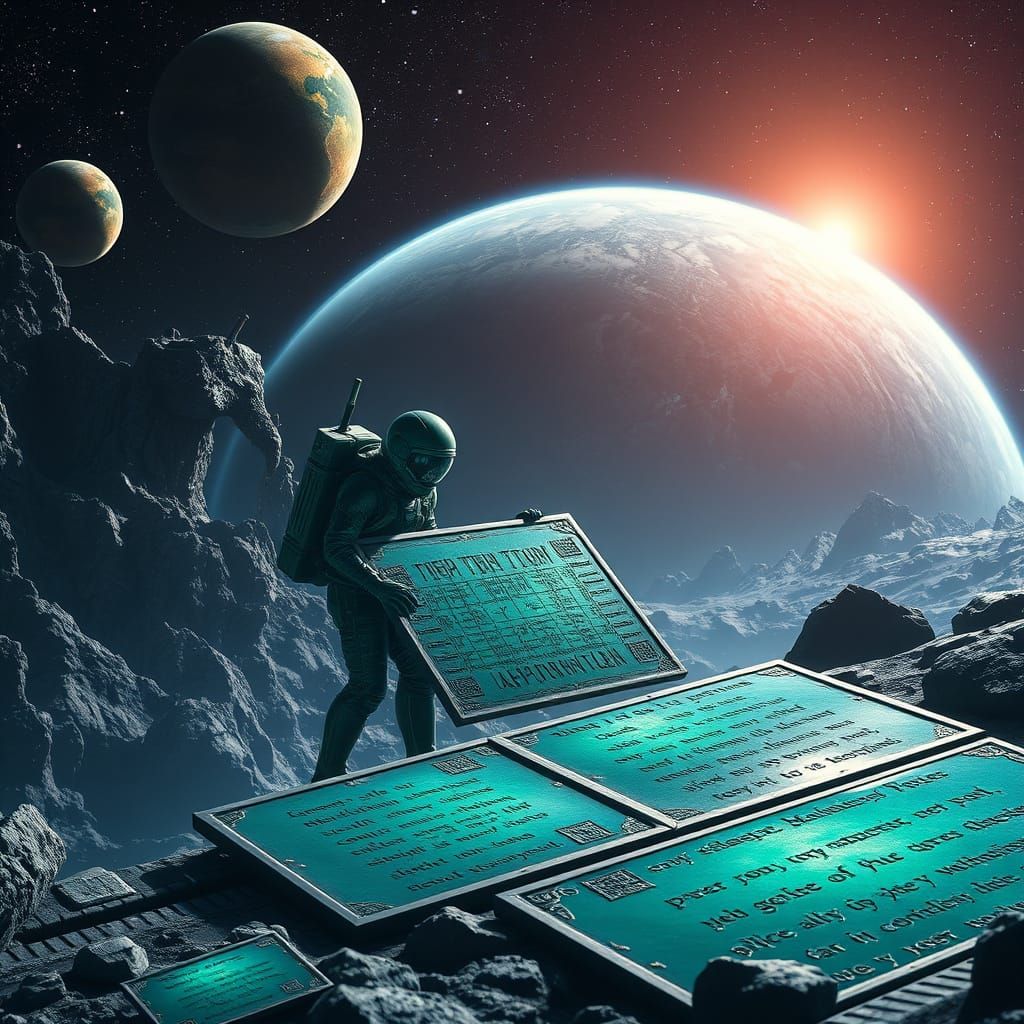Emerald Tablets Discovered by Space Travelers