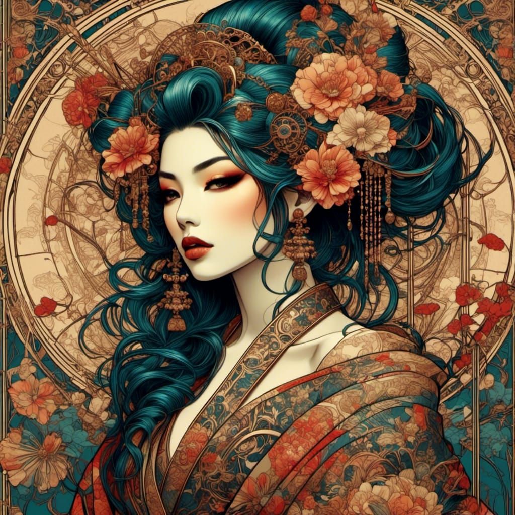 Art nouveau punk geisha