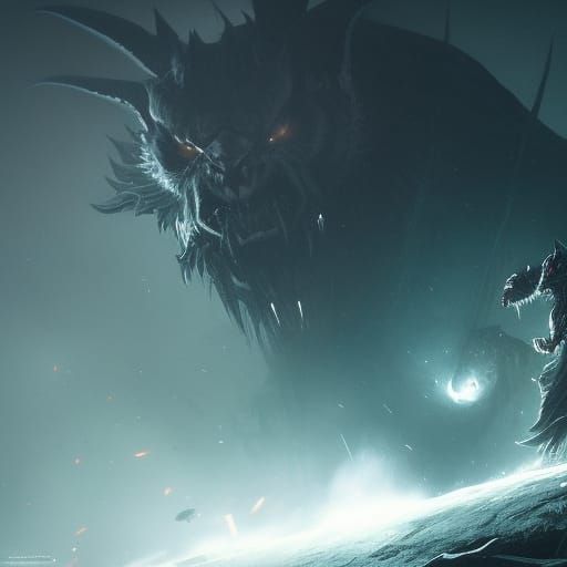 Night Creature in Shadows: Dark Fantasy Concept Art