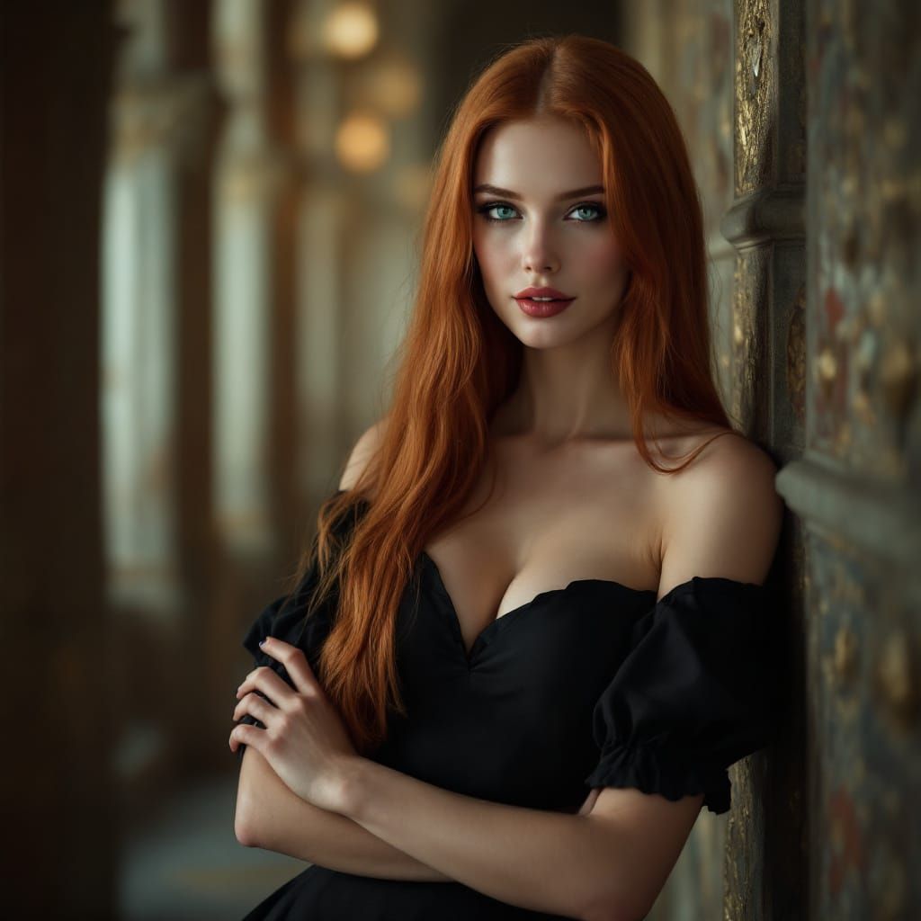 Redhead Vampire Noble in Art Nouveau Style