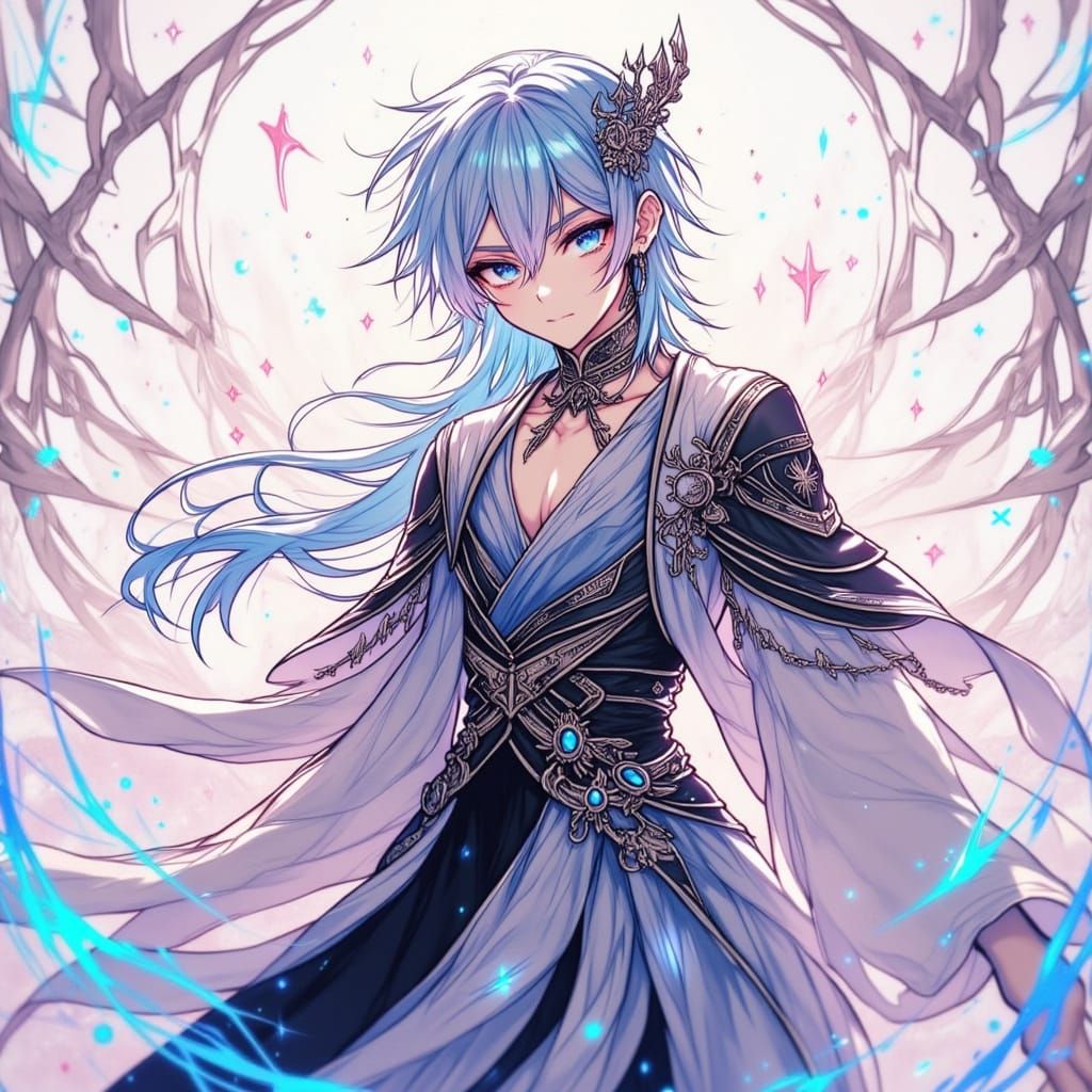 <lora:Lunar Halo Fluxation:1.0>Bishounen