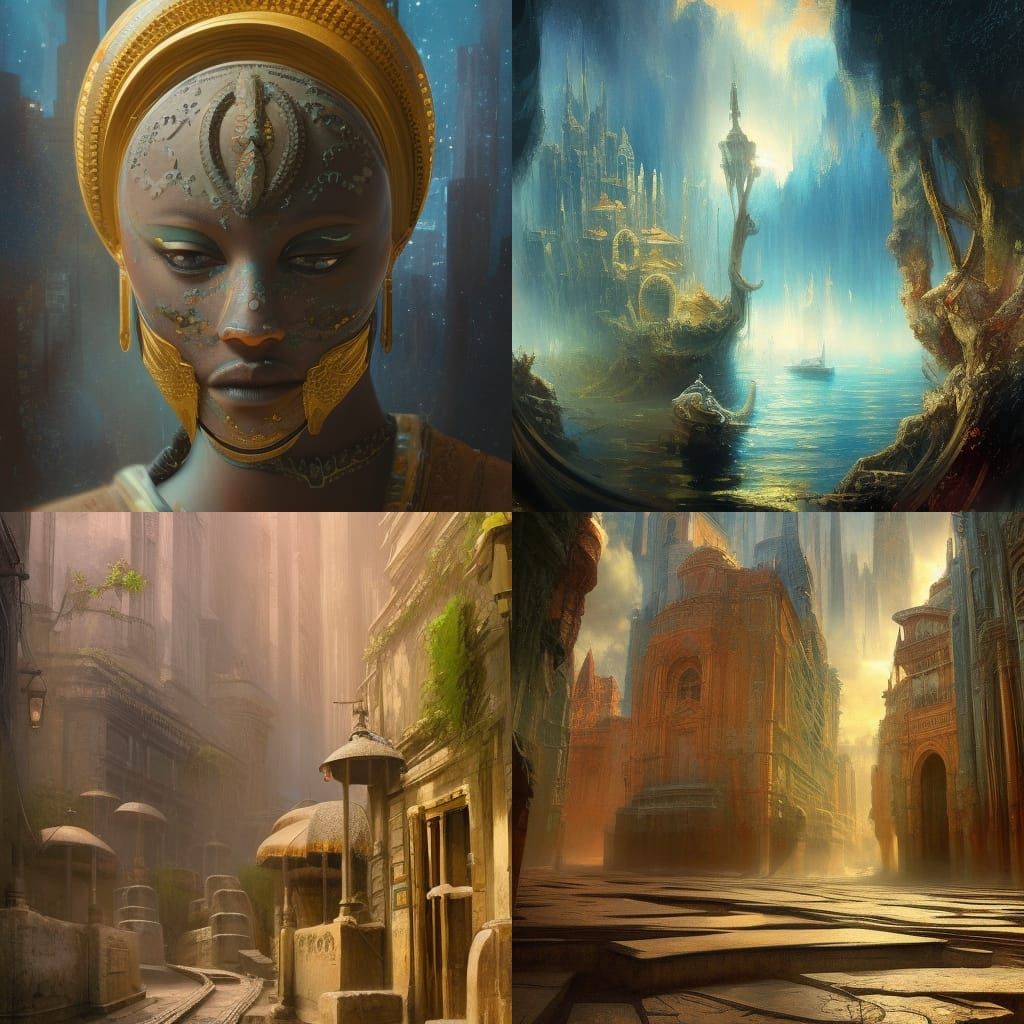 Epic Ancient Egypt Concept Art in Expressionist Style
