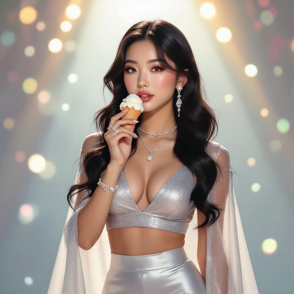 Hong Kong Girl in Glittering Outfit on Stage