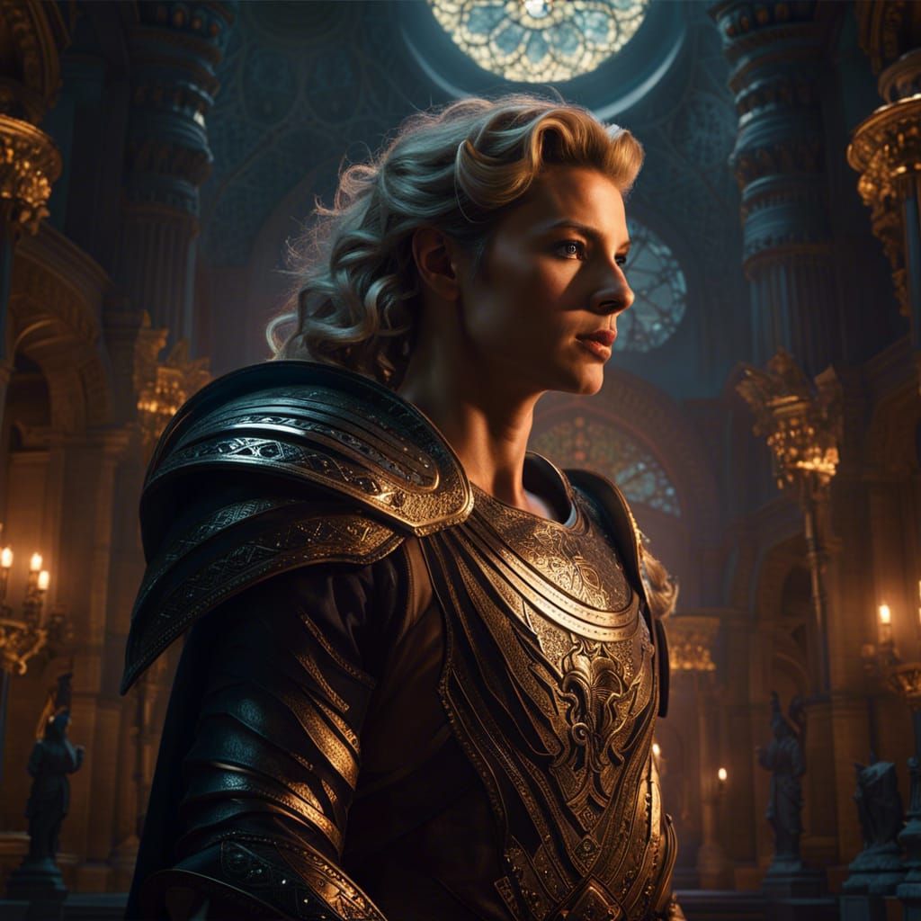 Greek Hero in Sunset, Fantasy Concept Art