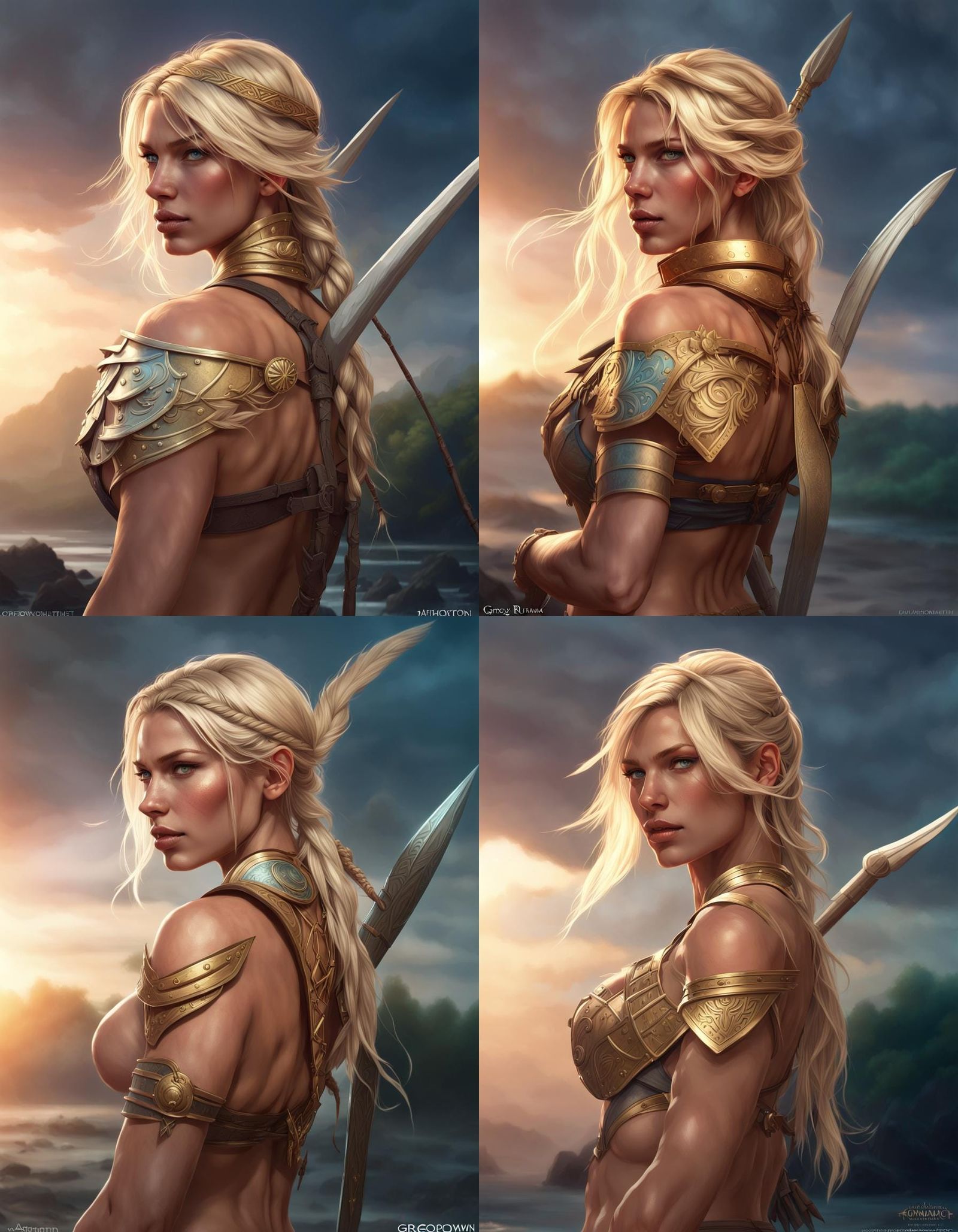 Amazonian Warrior Princess Portrait in Hyperdetailed Style