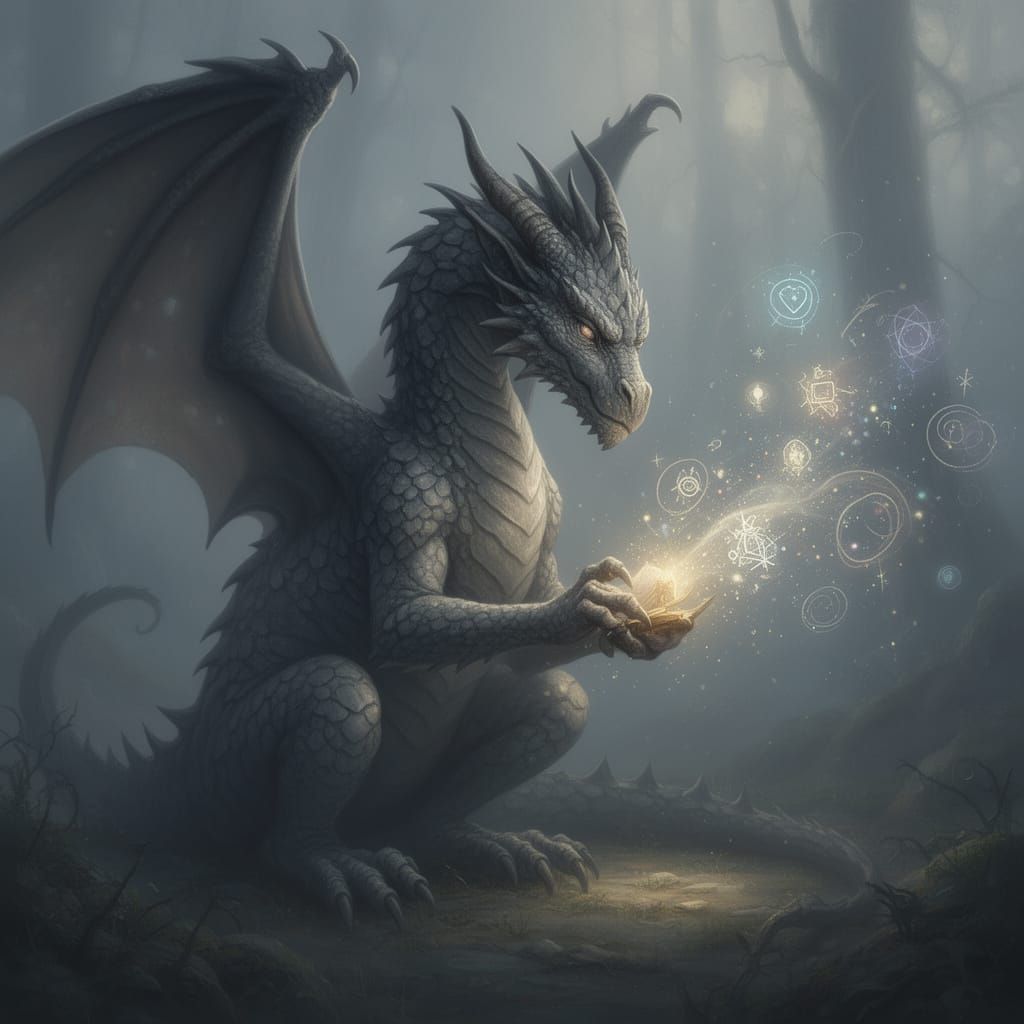 Ancient Dragon Creates Ideas in Ethereal Light