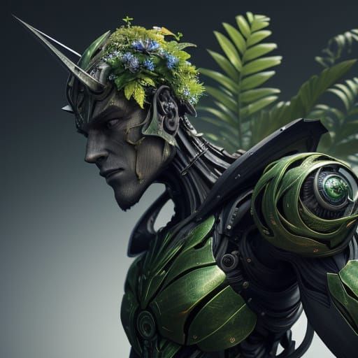 Futuristic Machine-Plant Hybrid in Hyper-Realistic 3D