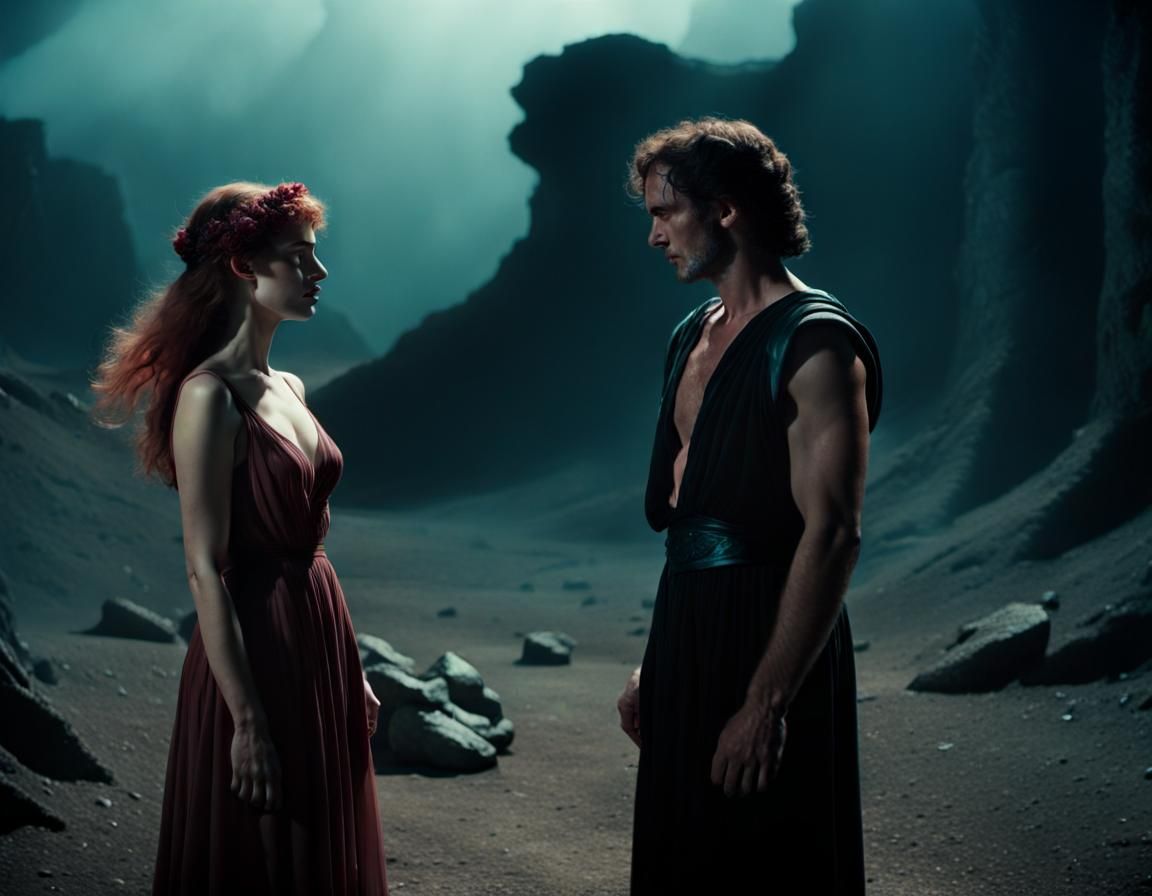 Orpheus and Eurydice: A Dramatic Cinematic Still