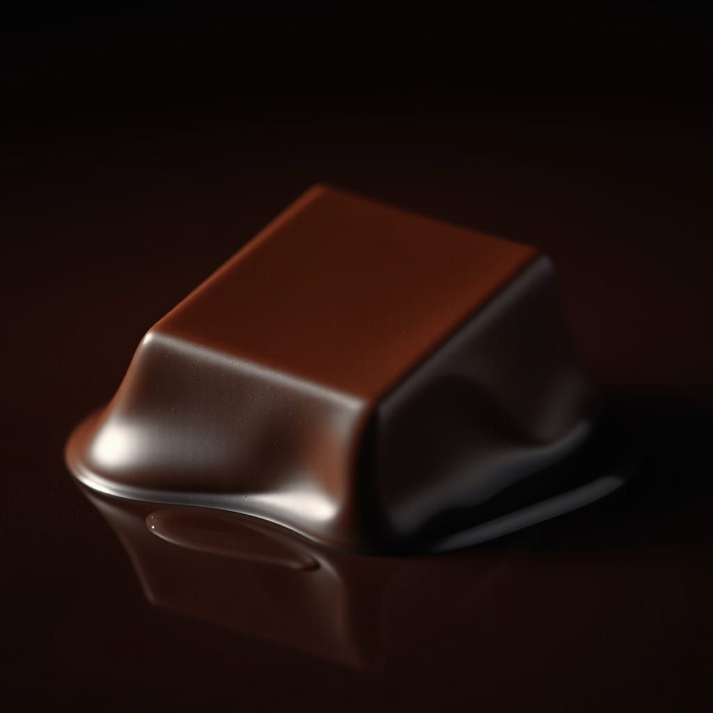 Velvety Dark Chocolate Melts Against Luxurious Cocoa Backgro...