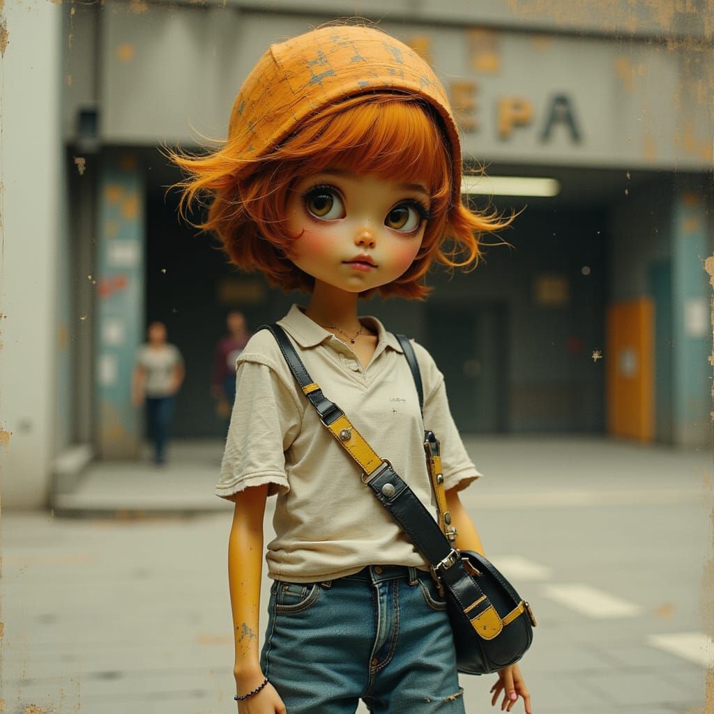 Blythe Doll Portrait in Ash Thorp Style