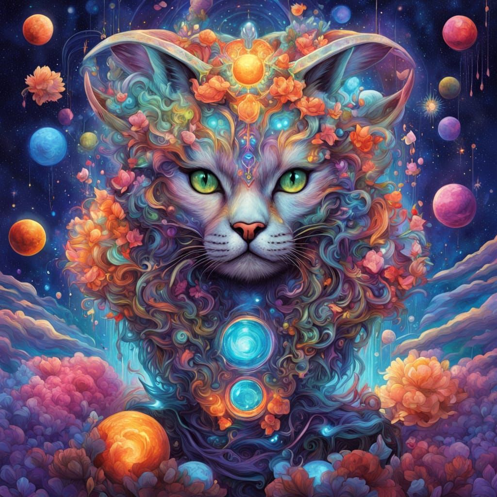 Cosmic Feline in Surreal Holographic Landscape