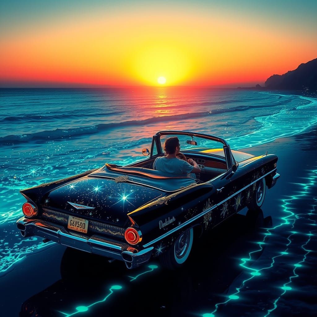 Stardust Convertible Cruises Bioluminescent Shoreline at Sun...