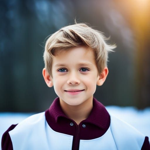 Cute Alaskan Boy Smiling Portrait