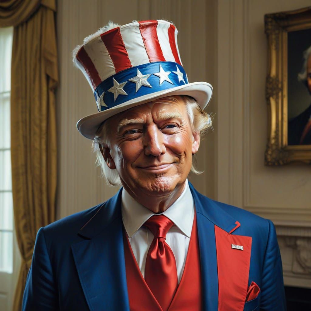 Donald Trump as Uncle Sam Portrait in Comic Art Style
