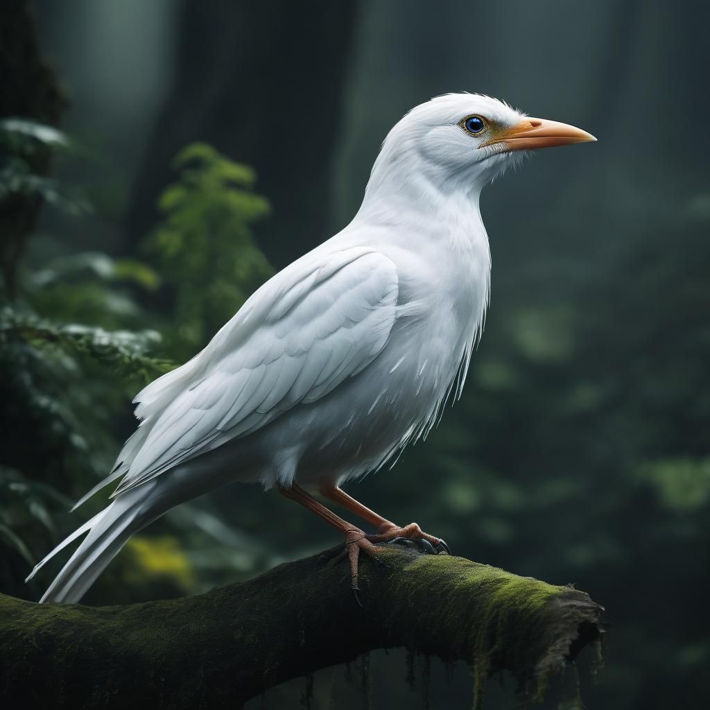 Mystical White Bird: Ethereal Beauty