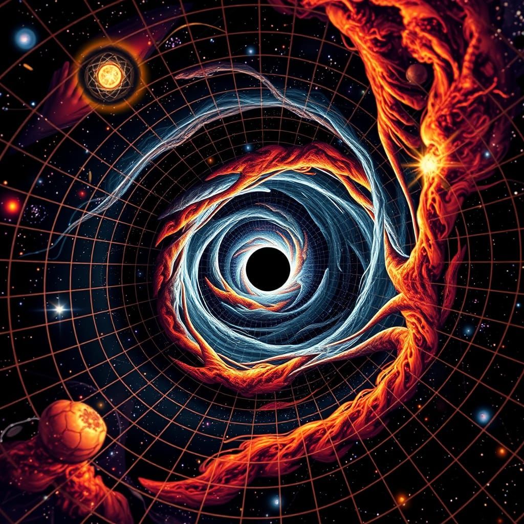 Hyperrealistic Swirling Black Hole in Impossible Geometry