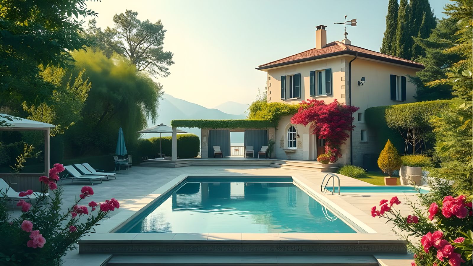 Ethereal Lake Como Villa in Soft Pastels