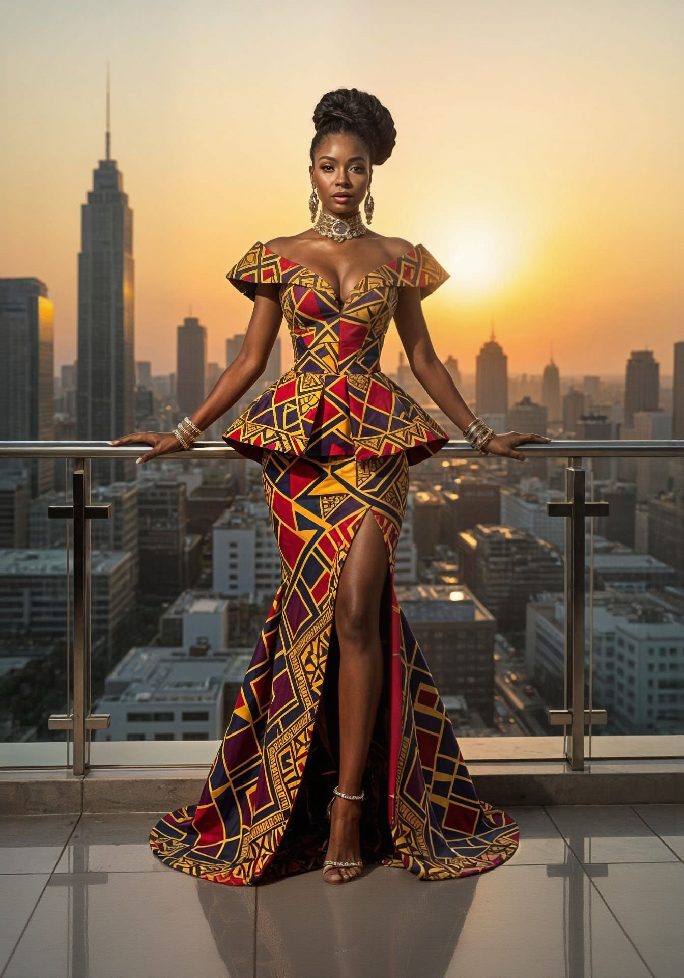 Nigerian Woman in Futuristic Lagos