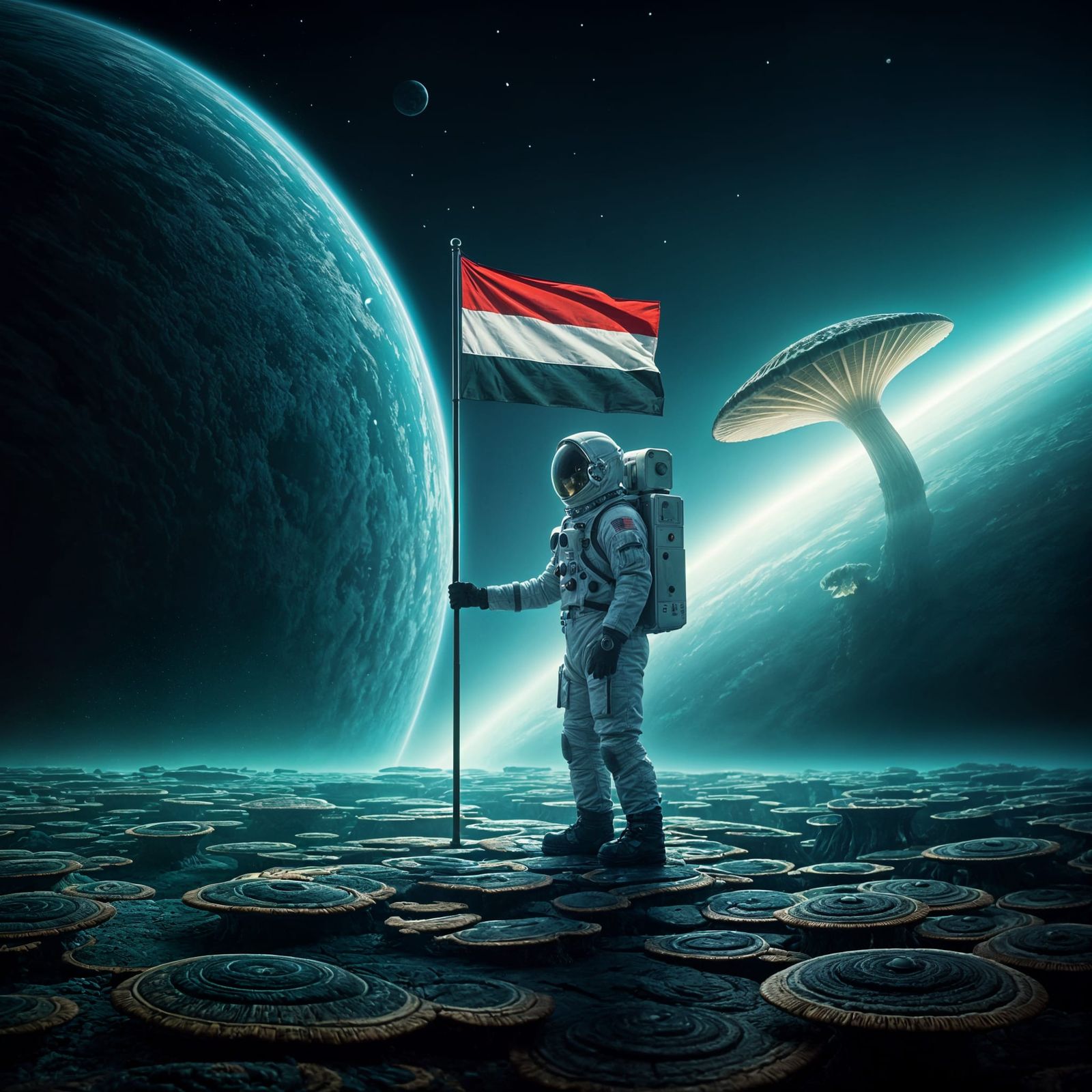 Astronaut Discovers Stunning Alien Mushroom Planet