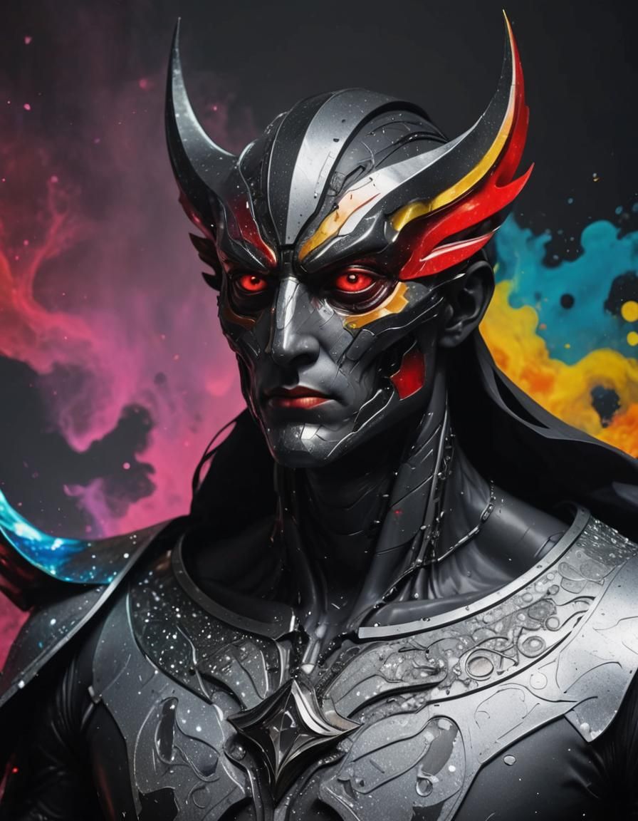 Neofuturistic Male Fashion in Red and Gray