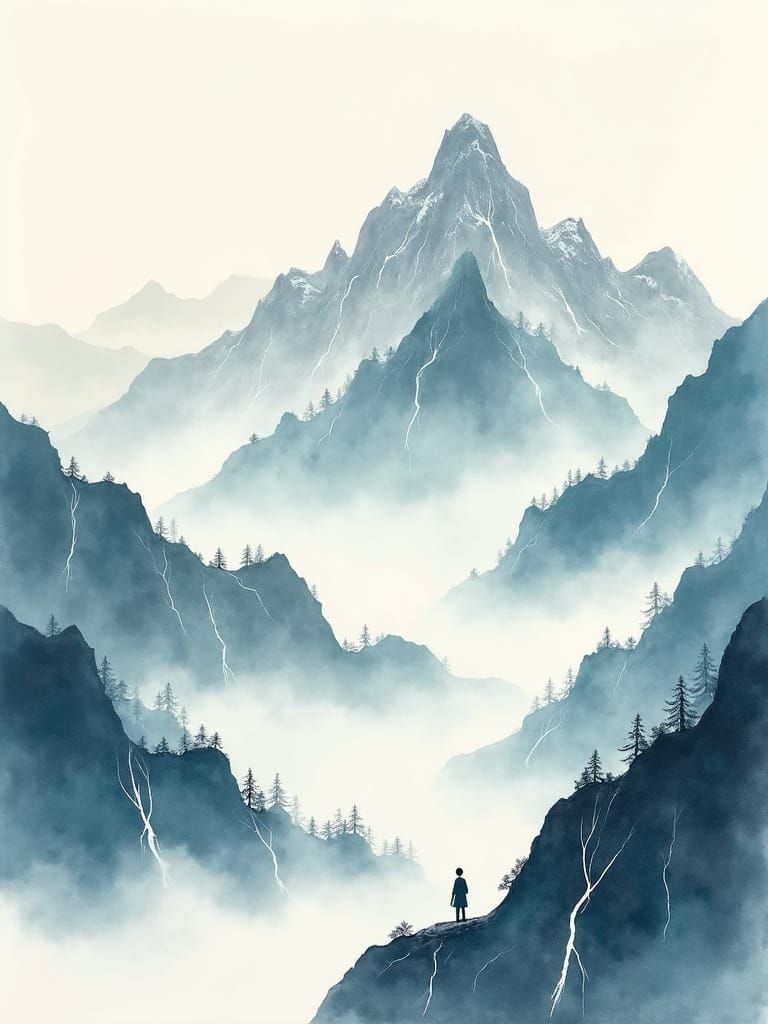 Mountain Landscapes in Traditional Chinese Brushstrokes