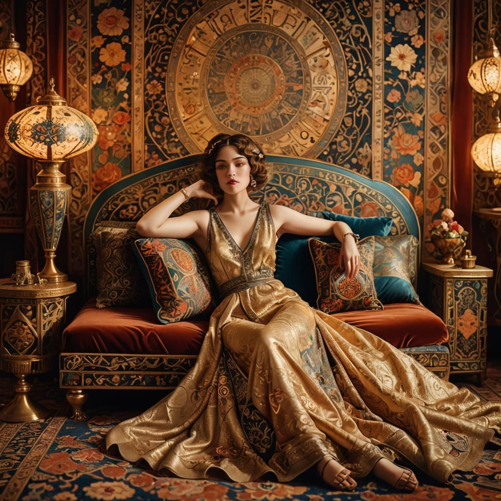 Art Deco Woman in Opulent Setting