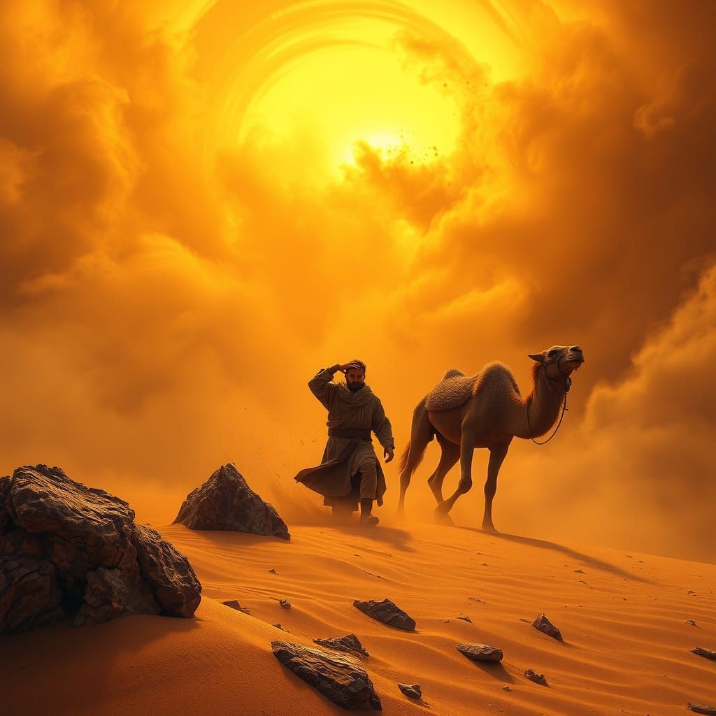 Man Battles Massive Desert Sandstorm